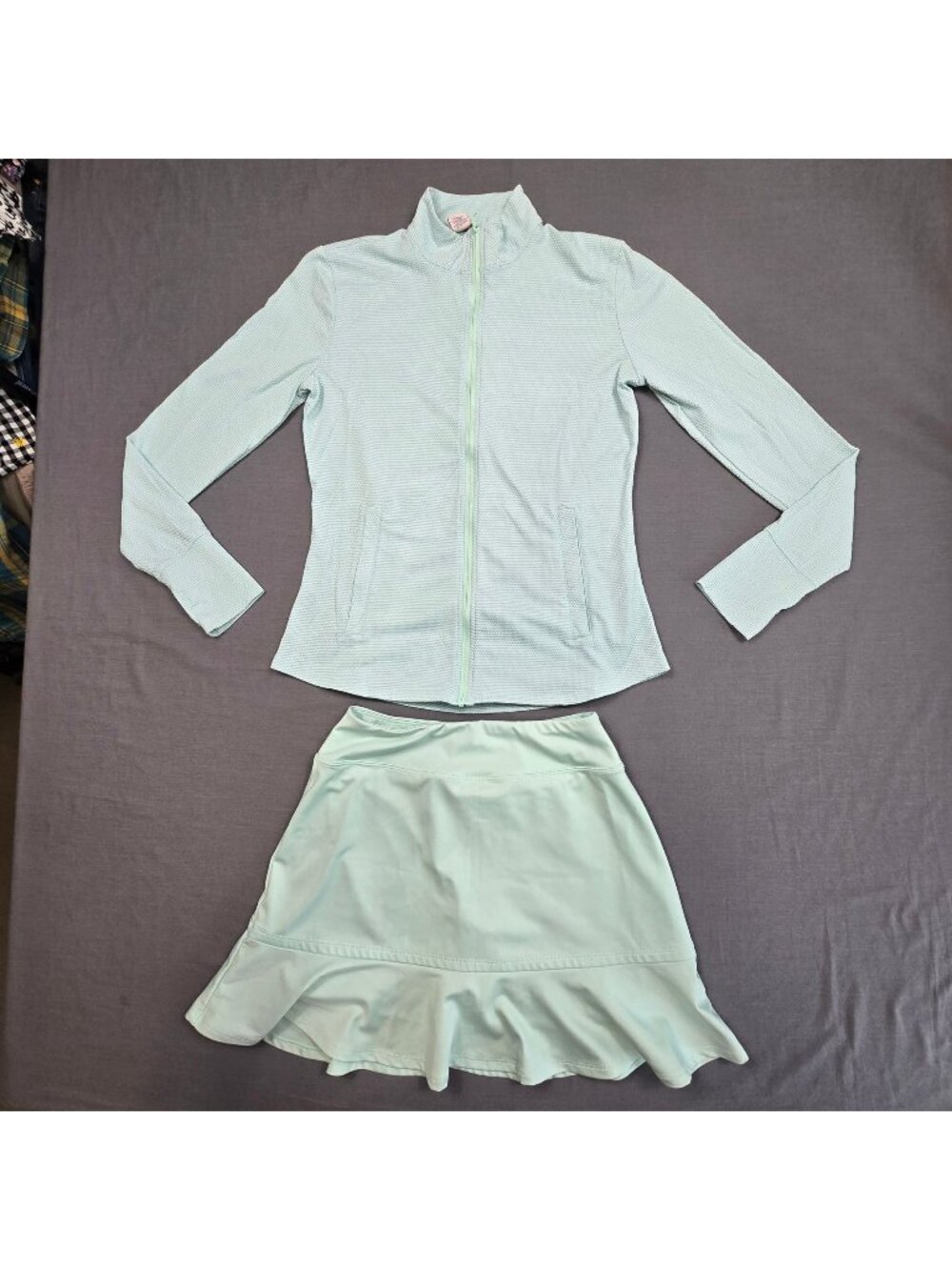 Tommy Bahama Womens Jacket Shirt & Skort Golf Set Small Mint Green Stretch